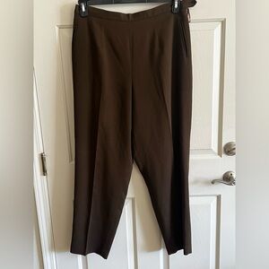 VTG Womens Jacqueline Ferrar Brown Side Zip & Button Casual Career Pants Sz 18W